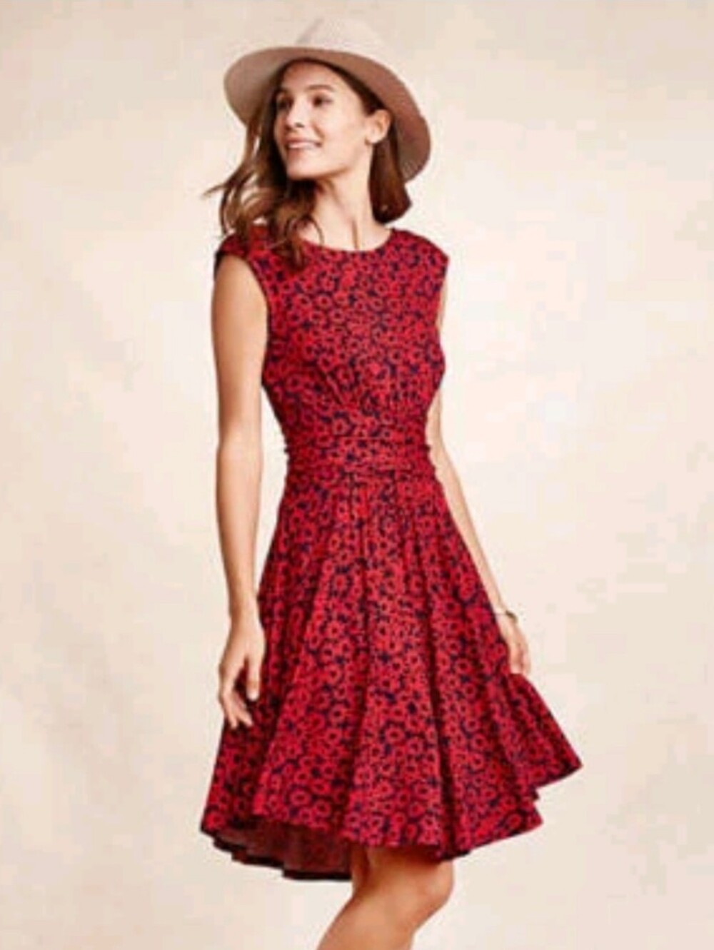 Anthropologie Moulinette Soeurs Red South Shore Dress Size Medium